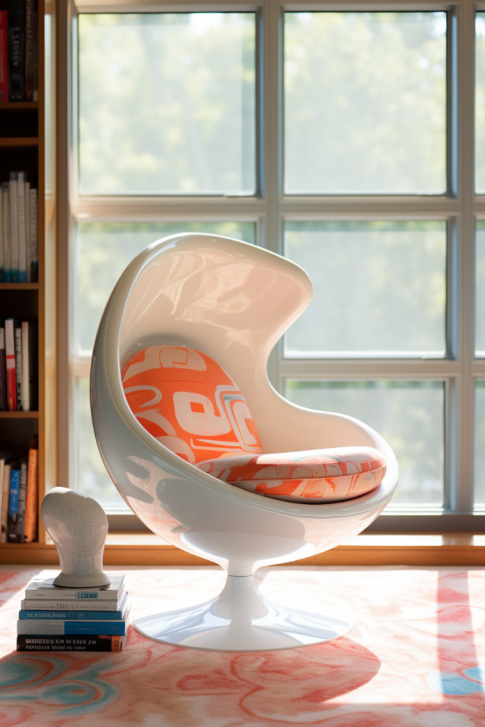 A cozy chair in front of a window, perfect for reading bliss.