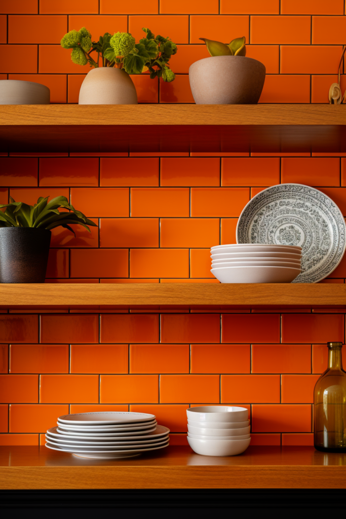 A focal point in living and dining areas, the shelf serves as an anchor for plates and pots.