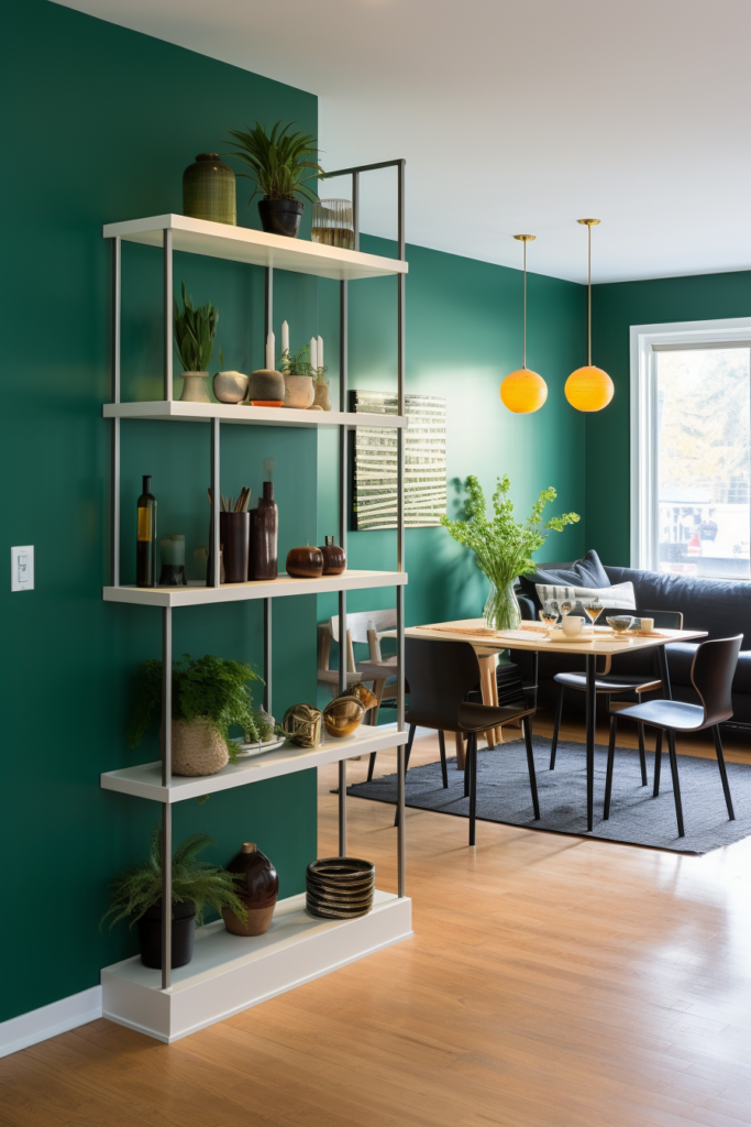 Overcoming a living room with green walls by arranging effective living room layouts.