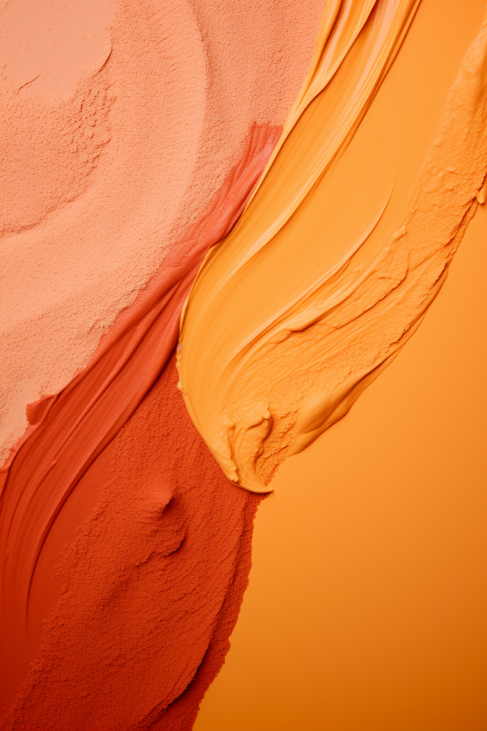 A close up of orange and yellow paint on an orange background, showcasing stunning interiors.