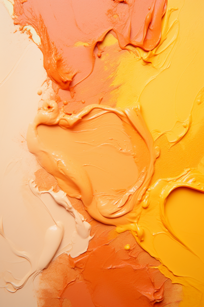 An unconventional paint color combination of orange and yellow creates a stunning visual harmony on a white background.