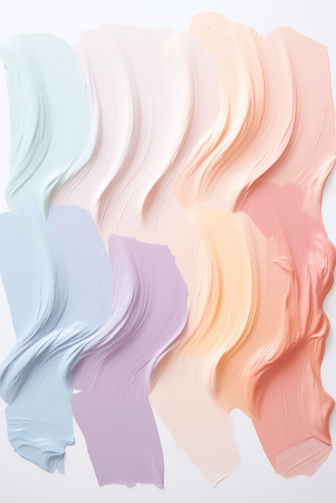 A set of stunning pastel colored paint strokes on a white background.