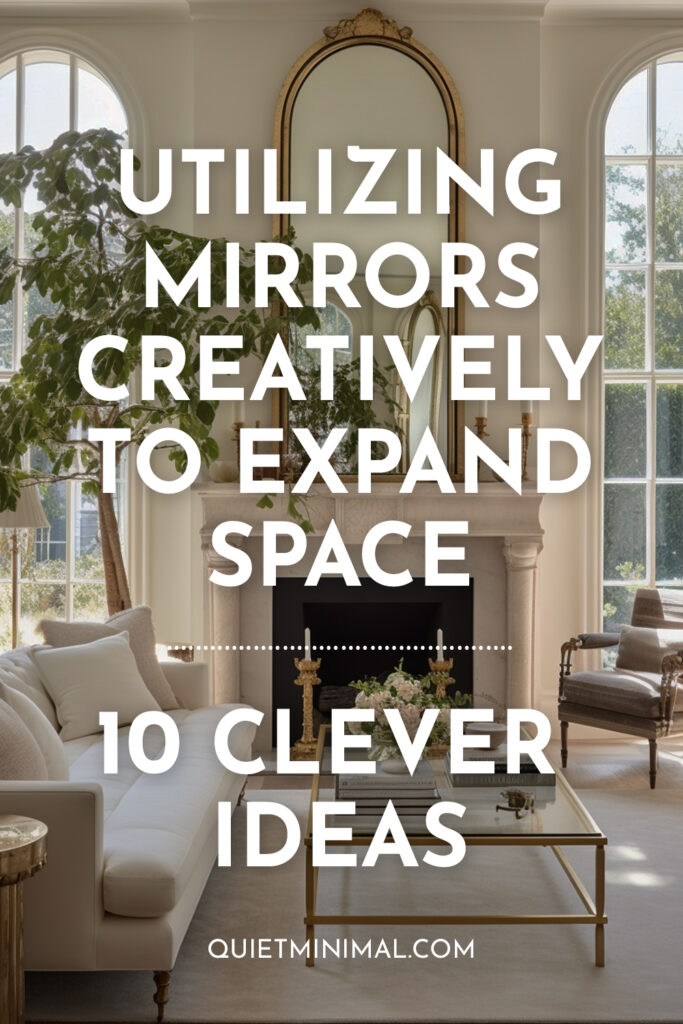 A living room utilizing mirrors creatively to expand space with 10 clever ideas.