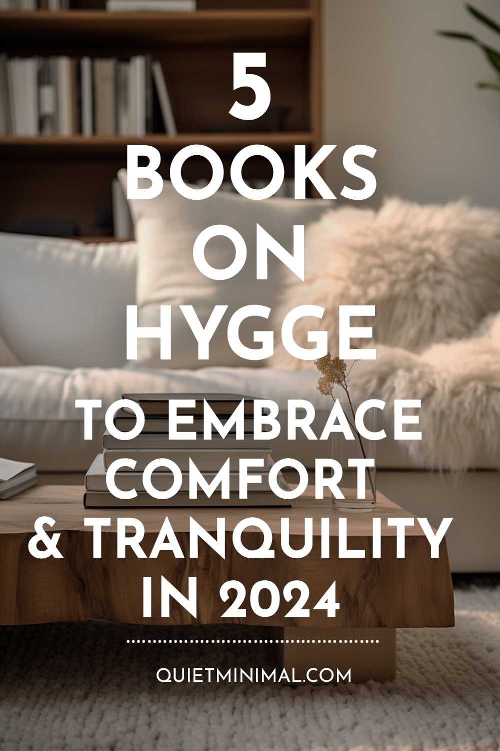 A cozy table where you can curl up with comfort and hygge, surrounded by books.
