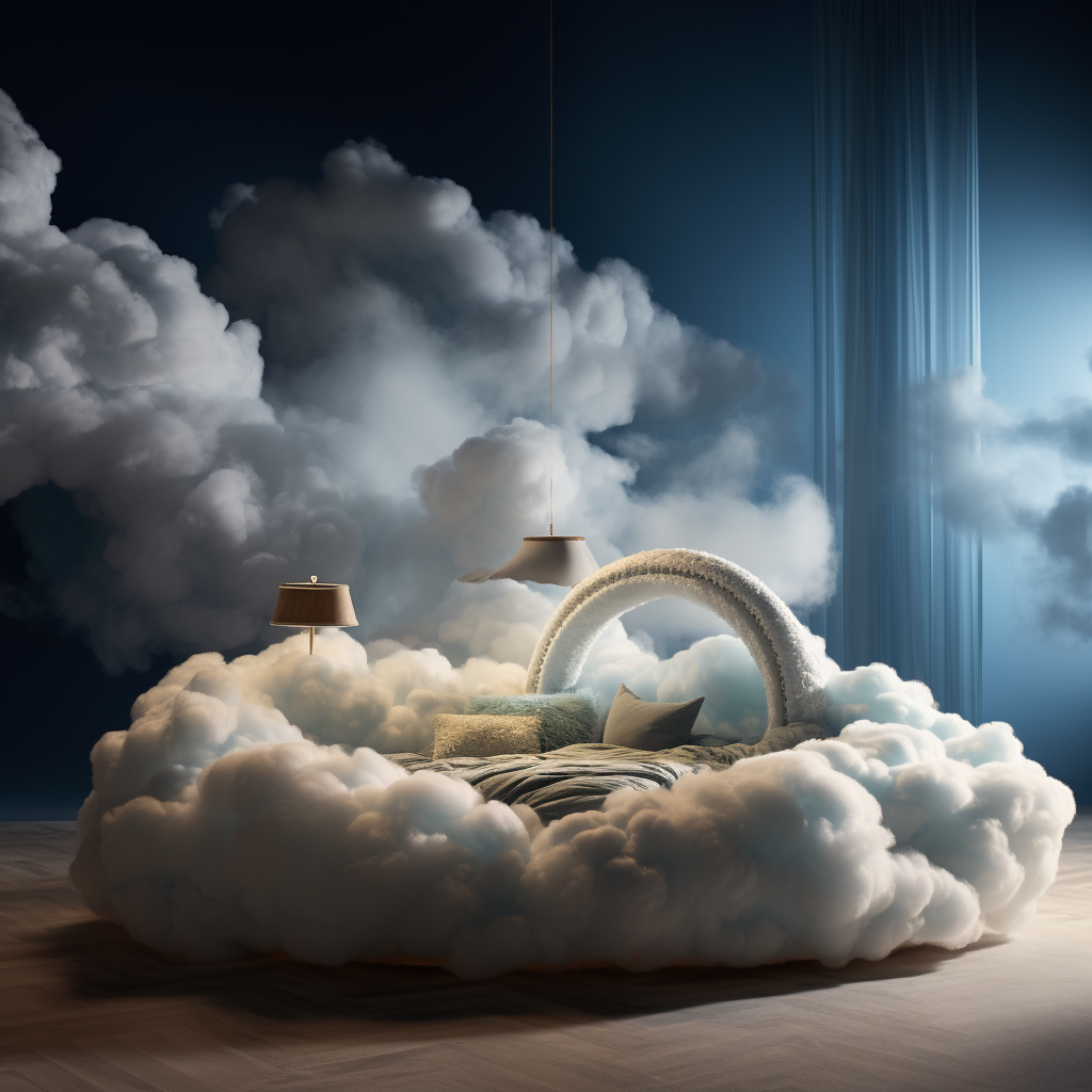 A Dreamy Design of a bed on a cloud.