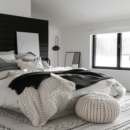Adding Texture to Your Black and White Bedroom: 38 Tips for a Luxurious Space